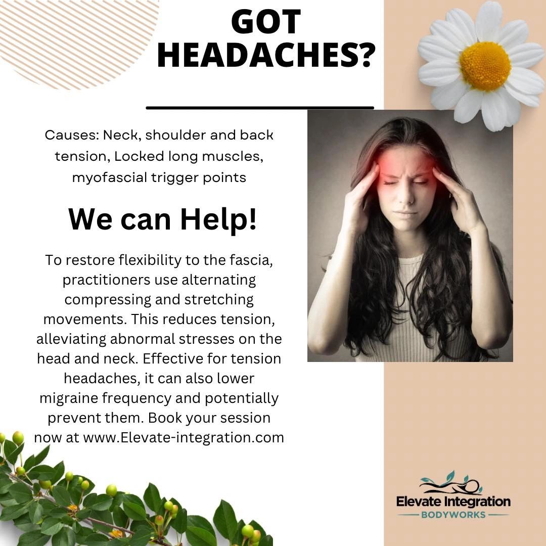 Headache and migraine relief through fascia work